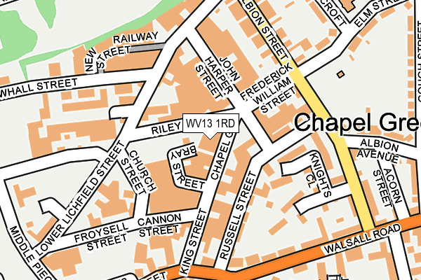 WV13 1RD map - OS OpenMap – Local (Ordnance Survey)