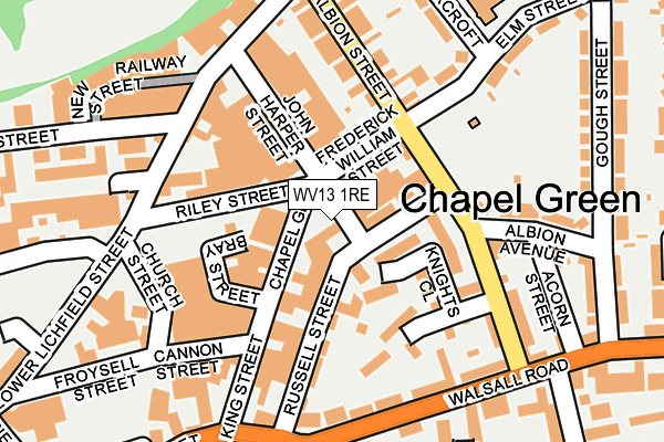 WV13 1RE map - OS OpenMap – Local (Ordnance Survey)