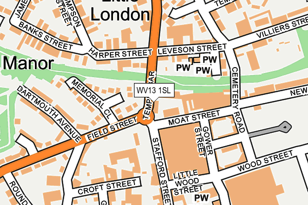 WV13 1SL map - OS OpenMap – Local (Ordnance Survey)