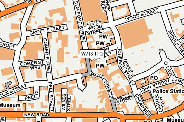 WV13 1TQ map - OS OpenMap – Local (Ordnance Survey)