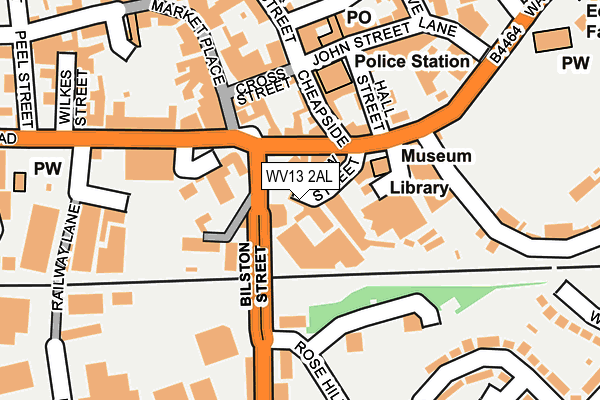 WV13 2AL map - OS OpenMap – Local (Ordnance Survey)