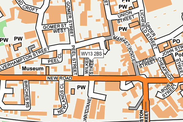 WV13 2BS map - OS OpenMap – Local (Ordnance Survey)