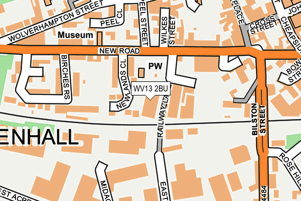 WV13 2BU map - OS OpenMap – Local (Ordnance Survey)