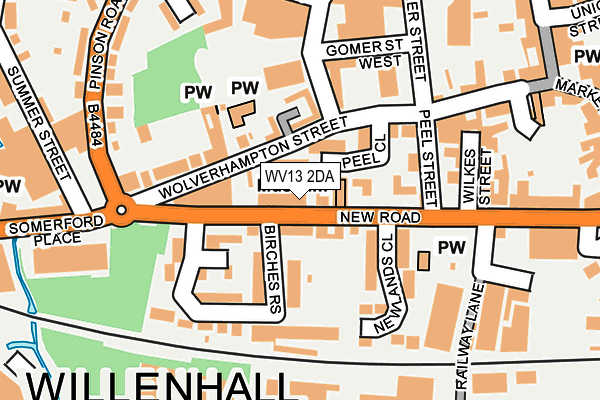 WV13 2DA map - OS OpenMap – Local (Ordnance Survey)