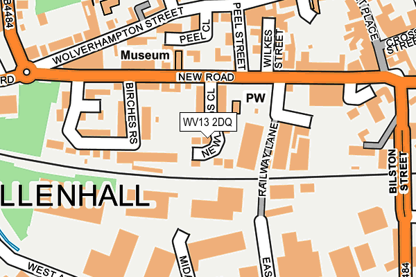 WV13 2DQ map - OS OpenMap – Local (Ordnance Survey)