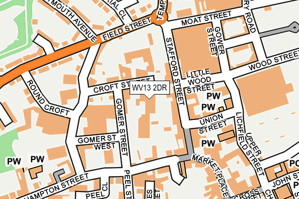 WV13 2DR map - OS OpenMap – Local (Ordnance Survey)