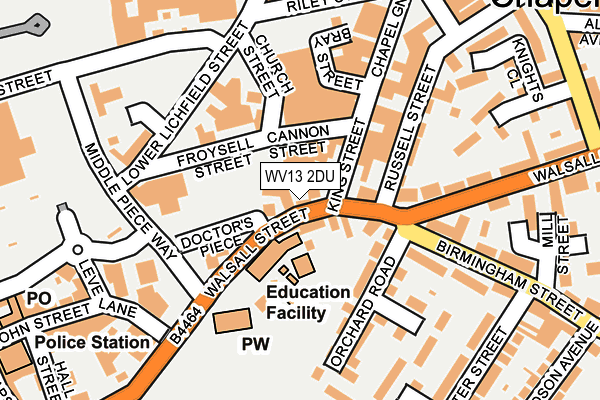 WV13 2DU map - OS OpenMap – Local (Ordnance Survey)