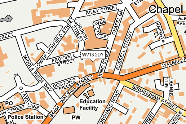 WV13 2DY map - OS OpenMap – Local (Ordnance Survey)