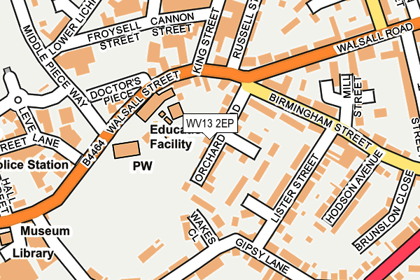 WV13 2EP map - OS OpenMap – Local (Ordnance Survey)
