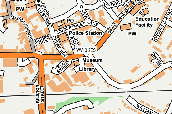 WV13 2ES map - OS OpenMap – Local (Ordnance Survey)