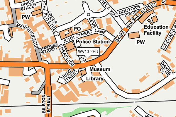 WV13 2EU map - OS OpenMap – Local (Ordnance Survey)