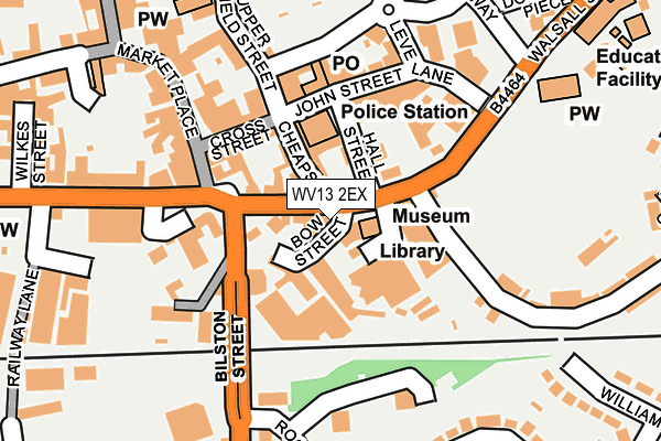 WV13 2EX map - OS OpenMap – Local (Ordnance Survey)