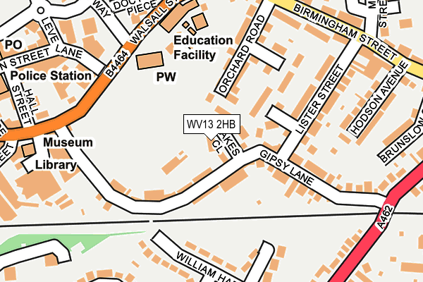 WV13 2HB map - OS OpenMap – Local (Ordnance Survey)