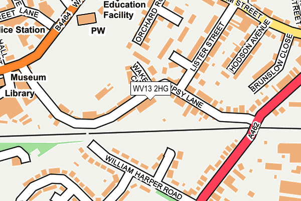 WV13 2HG map - OS OpenMap – Local (Ordnance Survey)