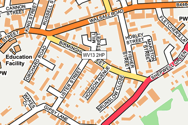 WV13 2HP map - OS OpenMap – Local (Ordnance Survey)