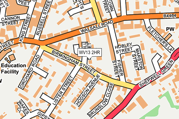 WV13 2HR map - OS OpenMap – Local (Ordnance Survey)