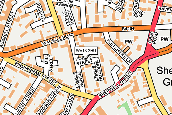 WV13 2HU map - OS OpenMap – Local (Ordnance Survey)