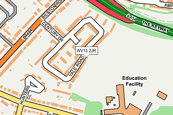 WV13 2JR map - OS OpenMap – Local (Ordnance Survey)
