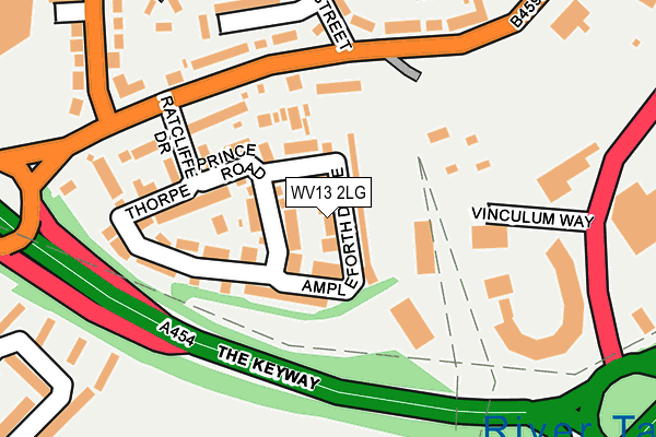 WV13 2LG map - OS OpenMap – Local (Ordnance Survey)