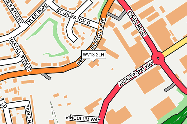WV13 2LH map - OS OpenMap – Local (Ordnance Survey)