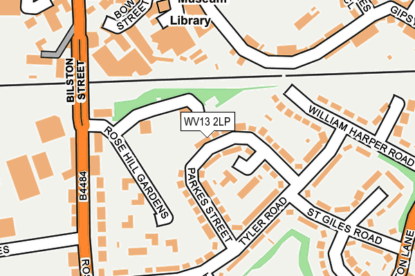 WV13 2LP map - OS OpenMap – Local (Ordnance Survey)