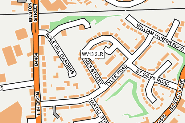 WV13 2LR map - OS OpenMap – Local (Ordnance Survey)