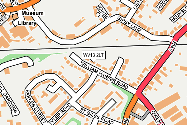 WV13 2LT map - OS OpenMap – Local (Ordnance Survey)