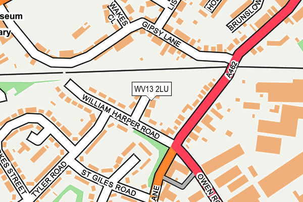 WV13 2LU map - OS OpenMap – Local (Ordnance Survey)
