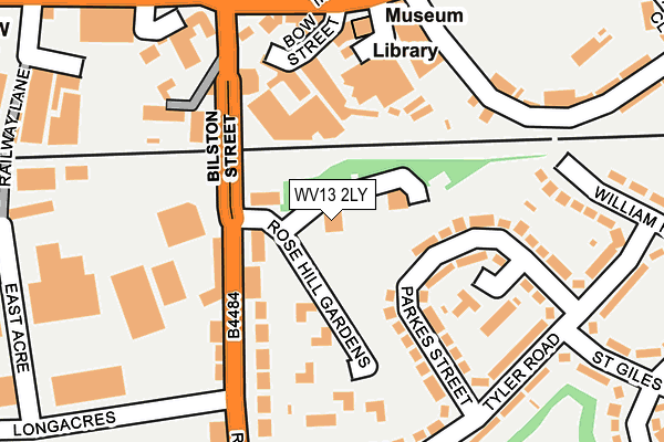 WV13 2LY map - OS OpenMap – Local (Ordnance Survey)