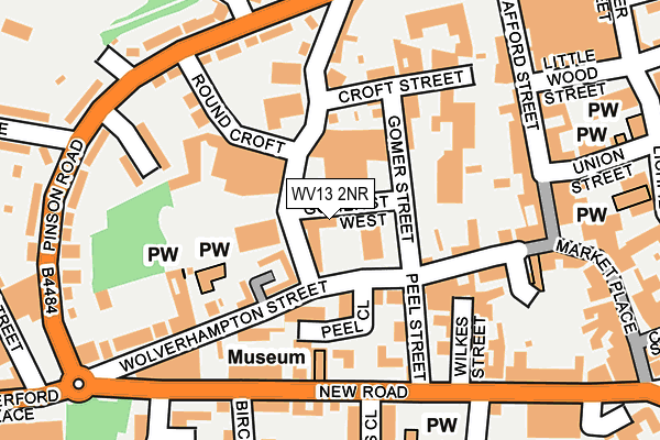 WV13 2NR map - OS OpenMap – Local (Ordnance Survey)