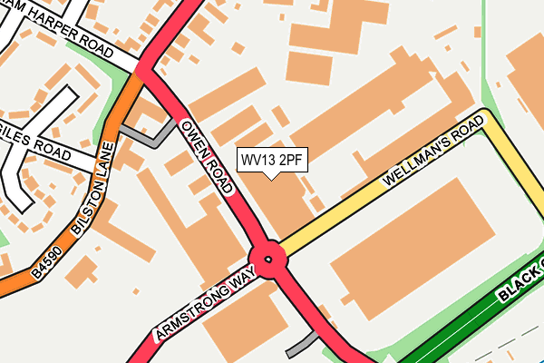 WV13 2PF map - OS OpenMap – Local (Ordnance Survey)