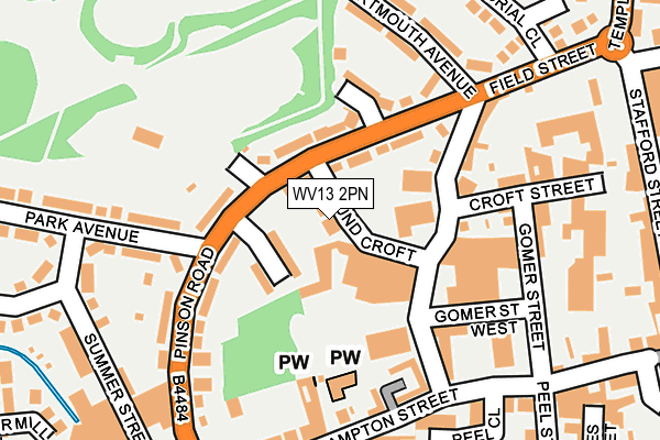 WV13 2PN map - OS OpenMap – Local (Ordnance Survey)
