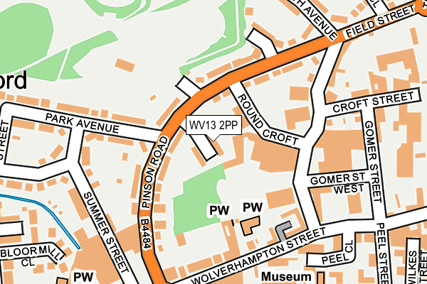 WV13 2PP map - OS OpenMap – Local (Ordnance Survey)