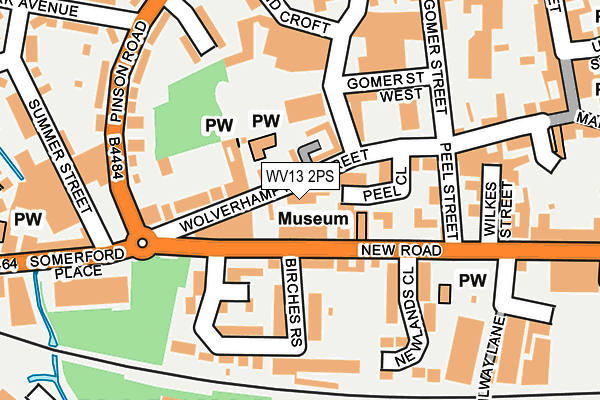 WV13 2PS map - OS OpenMap – Local (Ordnance Survey)