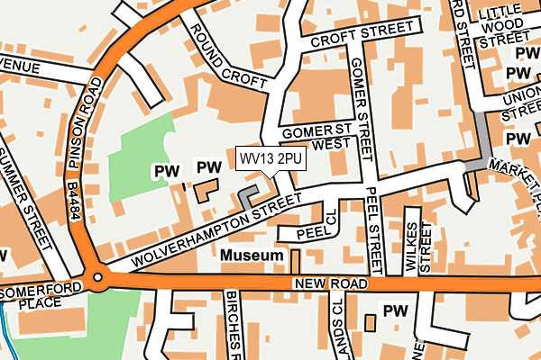 WV13 2PU map - OS OpenMap – Local (Ordnance Survey)
