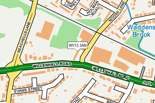 WV13 3AN map - OS OpenMap – Local (Ordnance Survey)