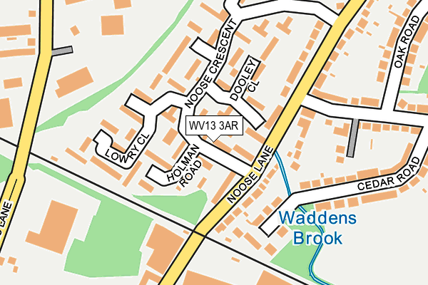 WV13 3AR map - OS OpenMap – Local (Ordnance Survey)