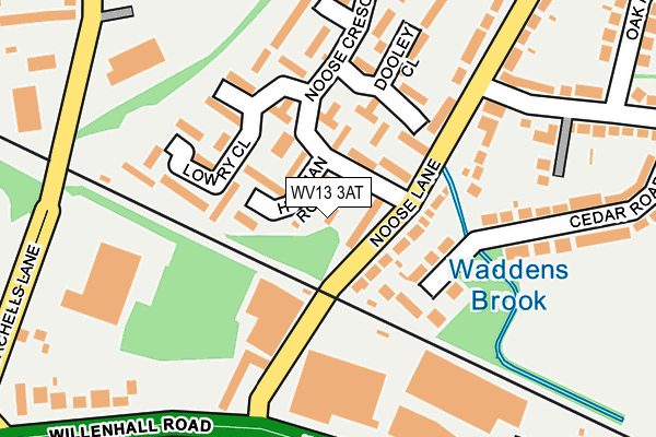 WV13 3AT map - OS OpenMap – Local (Ordnance Survey)