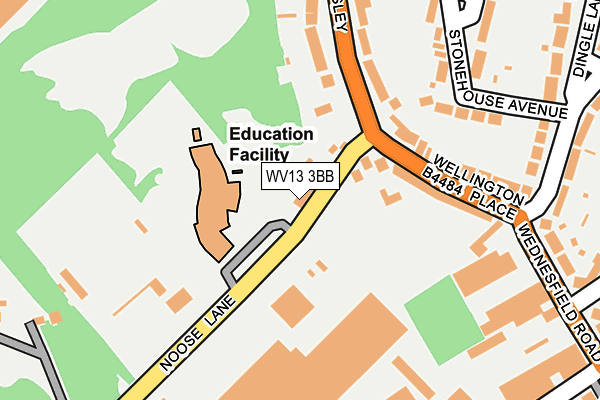 WV13 3BB map - OS OpenMap – Local (Ordnance Survey)