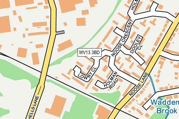 WV13 3BD map - OS OpenMap – Local (Ordnance Survey)