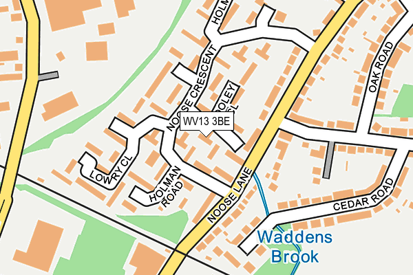 WV13 3BE map - OS OpenMap – Local (Ordnance Survey)