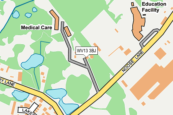 WV13 3BJ map - OS OpenMap – Local (Ordnance Survey)