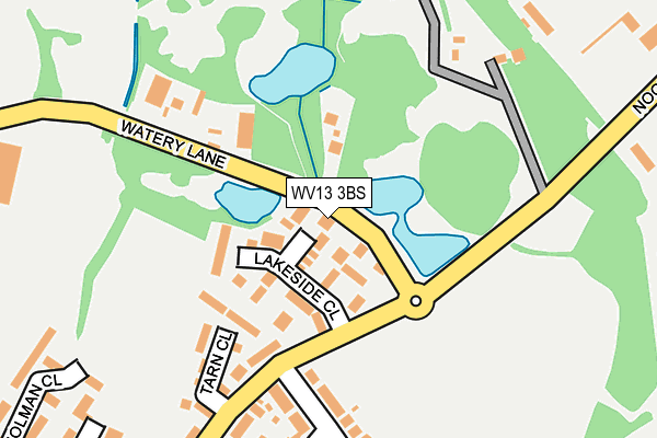 WV13 3BS map - OS OpenMap – Local (Ordnance Survey)