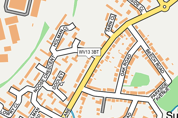 WV13 3BT map - OS OpenMap – Local (Ordnance Survey)
