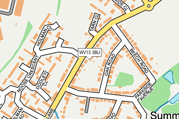 WV13 3BU map - OS OpenMap – Local (Ordnance Survey)