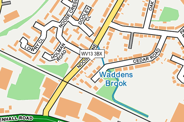 WV13 3BX map - OS OpenMap – Local (Ordnance Survey)