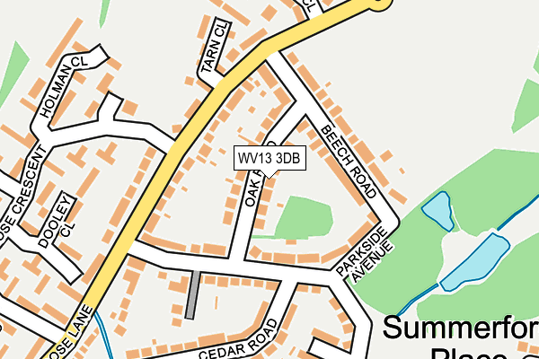 WV13 3DB map - OS OpenMap – Local (Ordnance Survey)