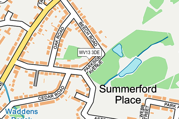 WV13 3DE map - OS OpenMap – Local (Ordnance Survey)