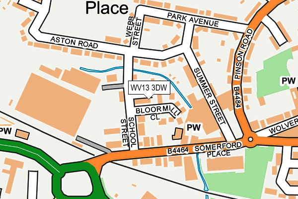 WV13 3DW map - OS OpenMap – Local (Ordnance Survey)