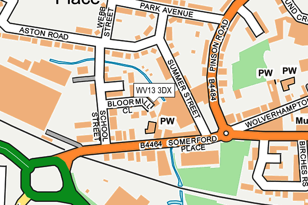 WV13 3DX map - OS OpenMap – Local (Ordnance Survey)